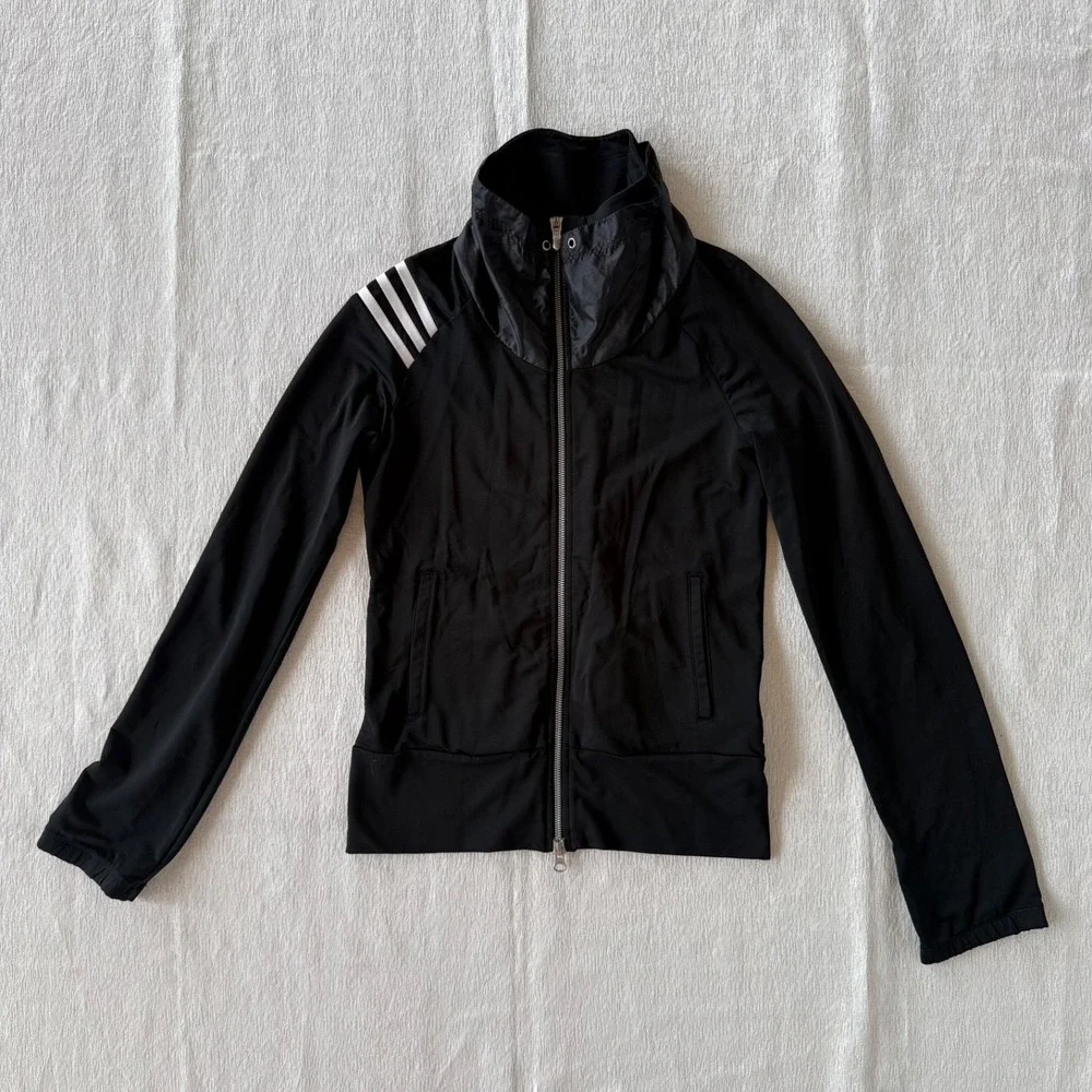 Adidas Climalite‎ Track Jacket Womens Size XS Black Full Zip Athletic Activewear